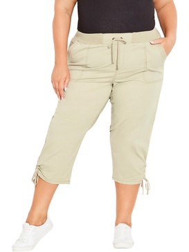 plus womens high rise drawstring capri pants