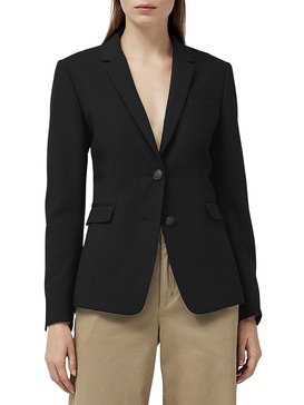 razor womens solid crepe two-button blazer