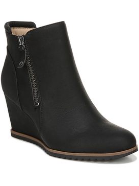 haley womens zipper ankle wedge boots