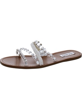 attentive womens embellished slip-on slide sandals