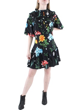 womens floral ruffles mini dress