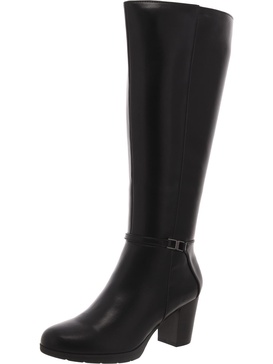 reachup womens man made block heel knee-high boots