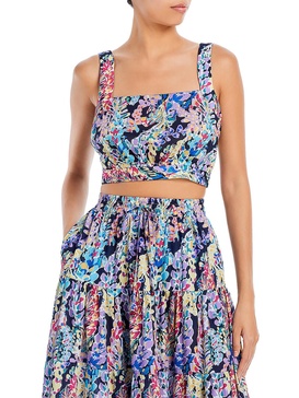 womens sleeveless printed cropped