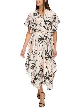 womens belted midi wrap dress