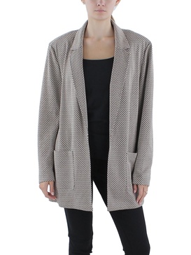 womens chevron office wear open-front blazer