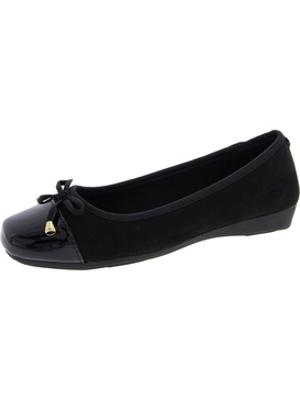 womens faux suede slip on ballet flats