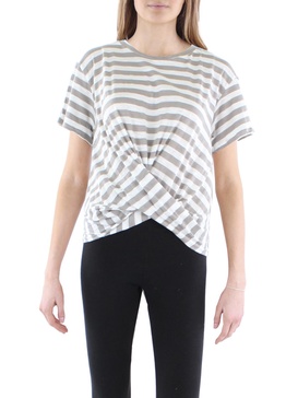 womens striped tie back t-shirt