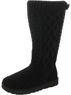 cardi womens cable knit comfort knee-high boots