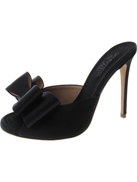 pop-bow pump womens satin slide