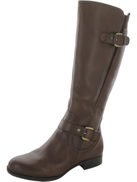 jean womens leather knee-high motorcycle boots