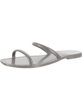 womens metallic slip on jelly sandals