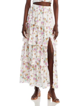 sienna womens tiered long maxi skirt