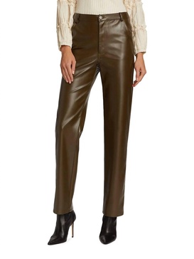 lana vegan leather trouser in olive