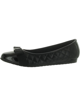 gianna womens faux leather slip on ballet flats