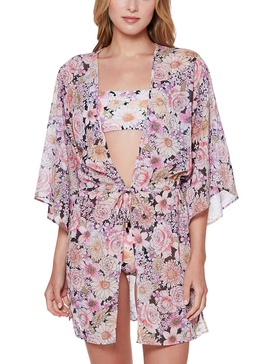 womens floral print caftan cover-up