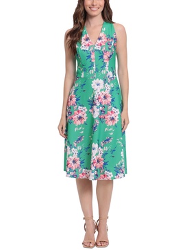 womens cocktail midi fit & flare dress