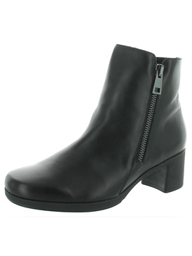 devon womens leather block heel boot