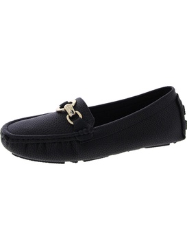 snaffle womens faux leather slip on loafers