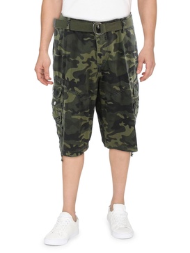 mens belted n cargo shorts