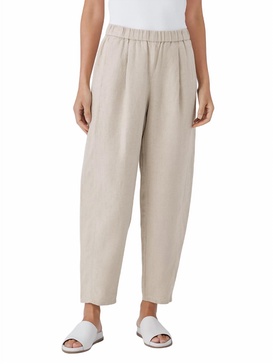 ankle pleated lantern pant in natural