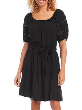 womens tiered a-line fit & flare dress