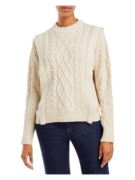 womens cable knit crewneck sweater