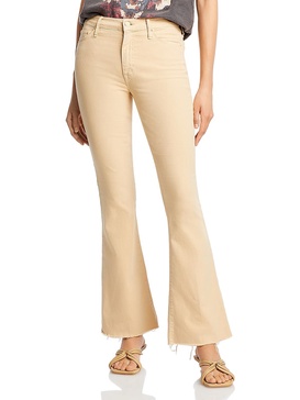 womens high rise faded flared pants