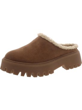 womens faux suede slip on clogs