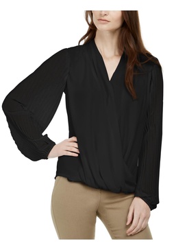 womens surplice hi-low wrap top