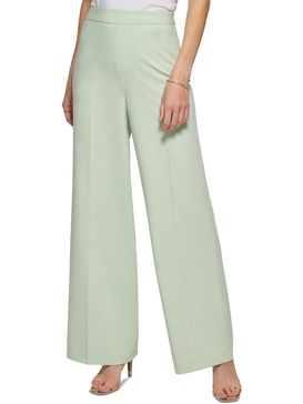 womens pull on stretch wide leg pants