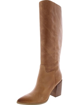 brixe womens pointed toe leather knee-high boots