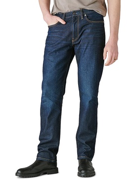 mens dark wash athletic straight leg jeans