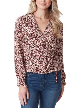 tanya womens printed viscose wrap top