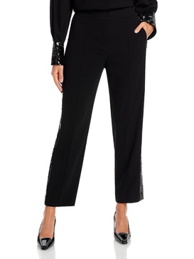 bonnie womens sequin pintuck straight leg pants