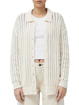 adrienne womens cotton knit cardigan sweater