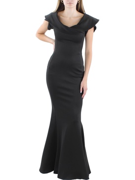 womens full length cap sleeve evening dress