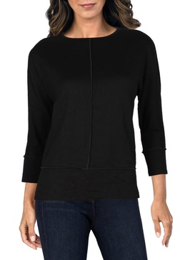 petites womens crewneck long sleeve pullover top