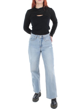 womens knit cut-out cropped