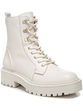 lue womens lugged sole combat & lace-up boots