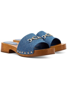 zuzi womens denim chain slide sandals