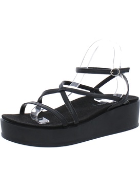 vizzy womens faux leather platform sandals