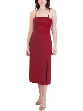 womens open back midi cocktail and party dress