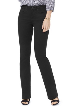 petites barbara womens tummy control dark wash bootcut jeans