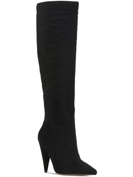 maynard womens faux suede pointed toe thigh-high boots