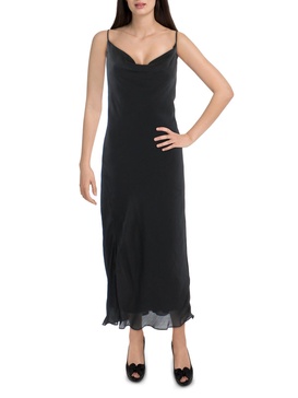 womens satin cowl neck slip dress