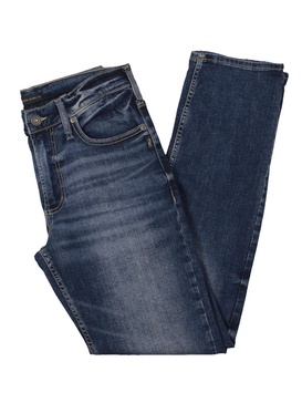 mens mid-rise faded slim jeans