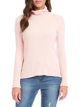 womens ribbed pullover turtleneck top