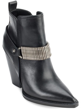 tizz womens leather stacked heel ankle boots