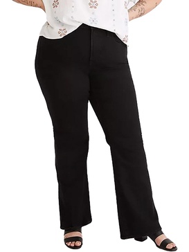 plus womens mid-rise stretch flare jeans