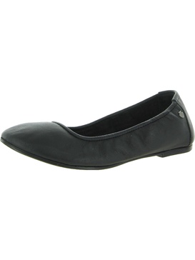 anna womens leather round toe ballet flats